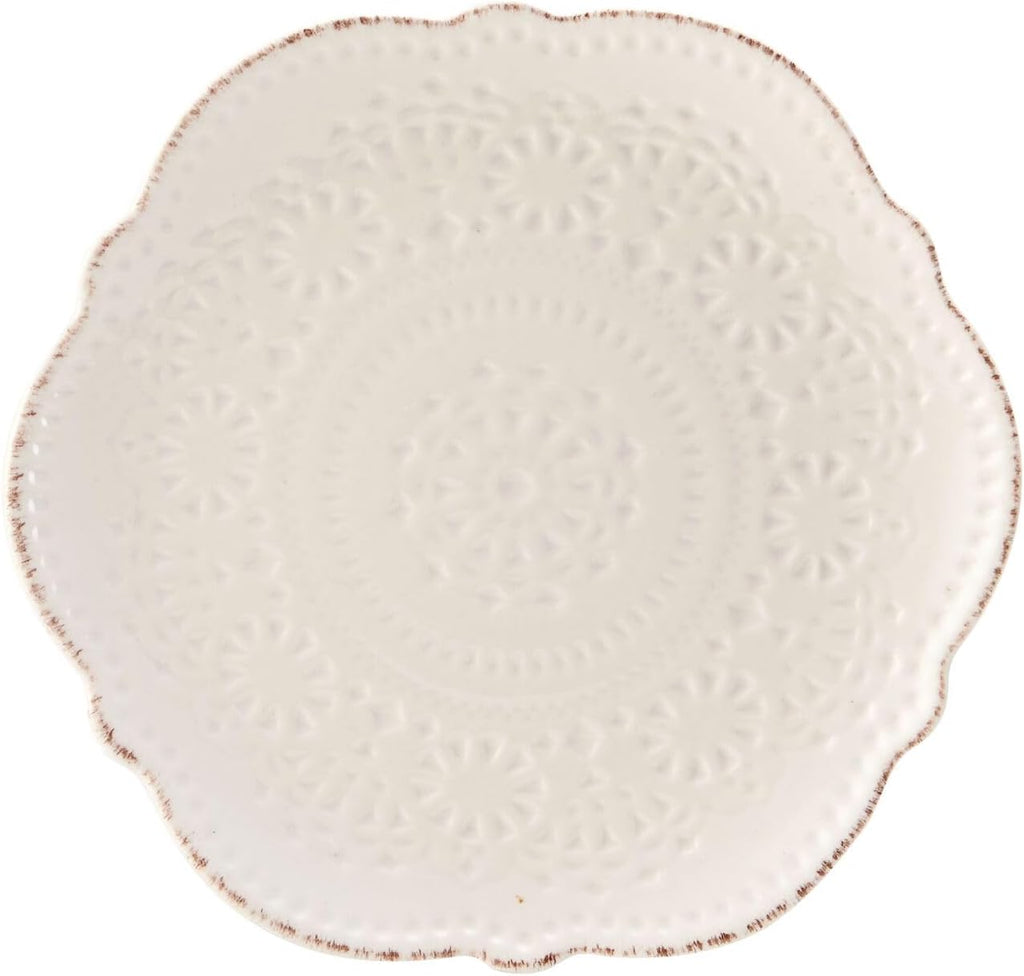 Chateau Cream 16-Piece Stoneware Dinnerware Set, Service for 4, Off White