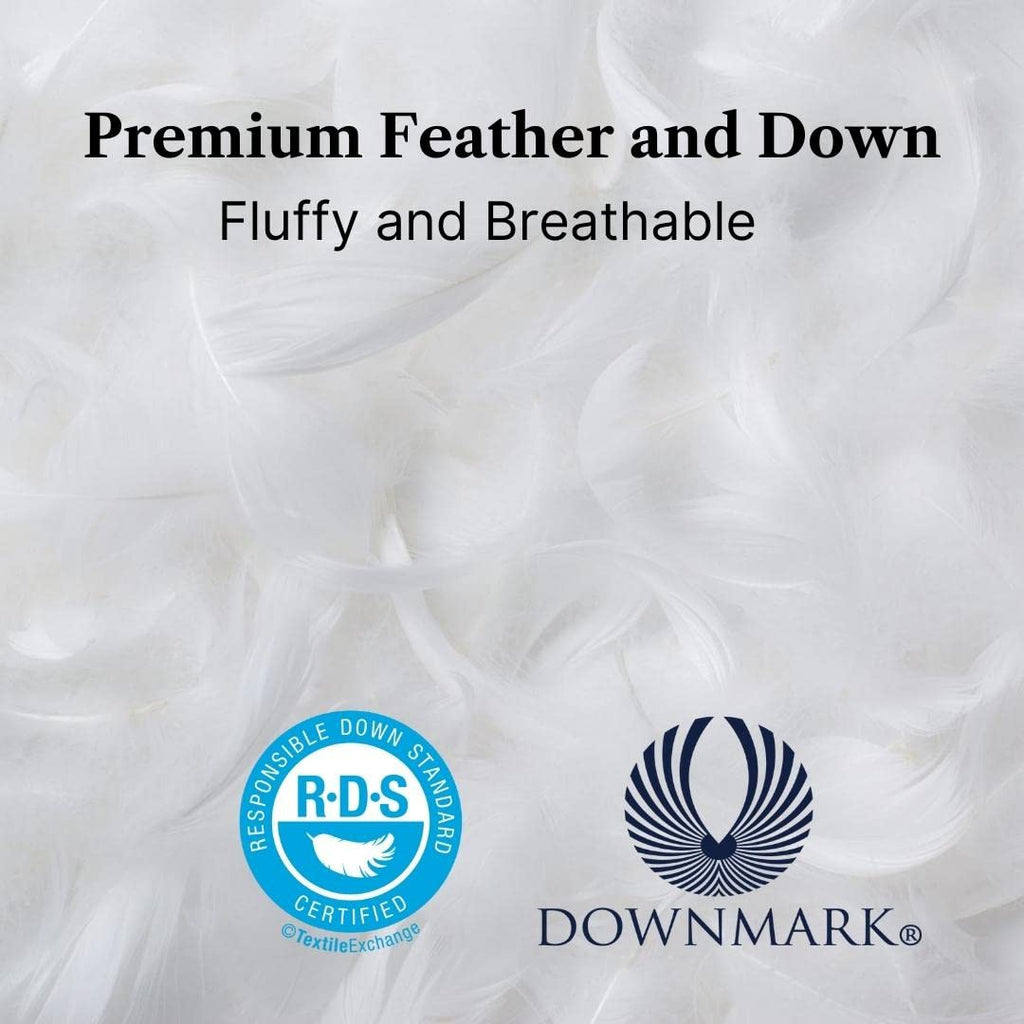 Elite Feather Down Comforter Queen Size-Made in Canada-Oeko Tex Cotton Shell-Canadian Feather&Down Duvet Insert