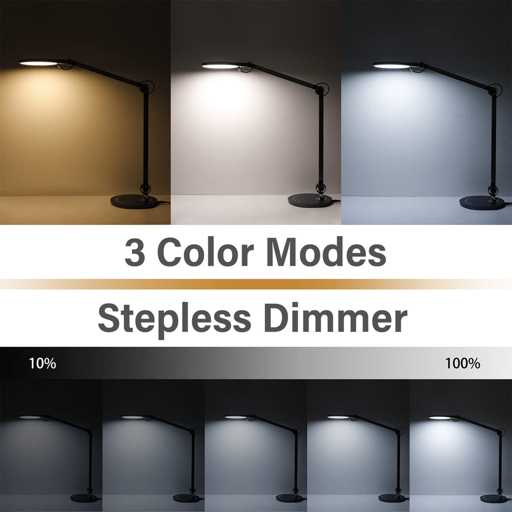 Desk Lamp,Led Architect Desk Lamp,Desk Lamps,Table lamp with Wireless Charger & Adjustable Swing Arm,Touch Control