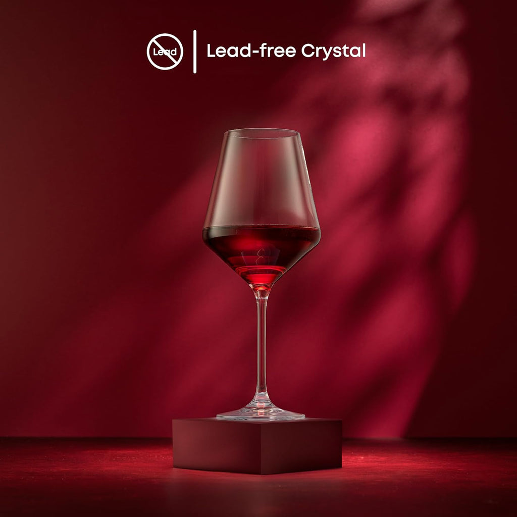 Layla Italian Red Wine Glasses, Set of 4, 17 oz Clear - Made in Europe