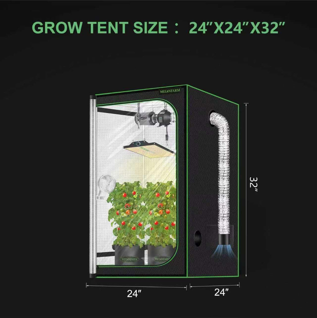 2x2 Grow Tent, 24"x24"x32" Double Transparent Viewing Door Indoor Grow Tent, Growing Tent with High Reflective Mylar