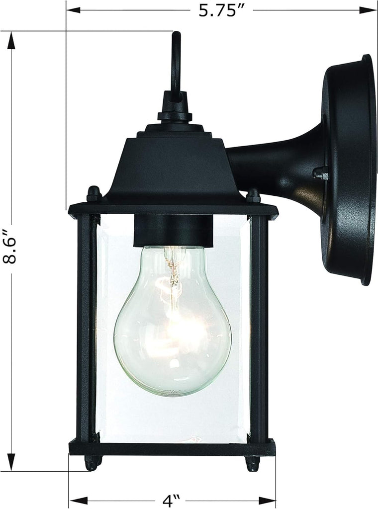 4 Packs Outdoor Wall Lantern, Black Exterior Waterproof Wall Sconce, Aluminum Housing Plus Glass, Wet Location
