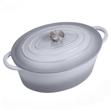 Enameled Oval Dutch Oven Pot with Lid, 7 QT Cast Iron Dutch Oven with Dual Handles for Cooking, Bread Baking, Frying