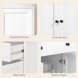 Sideboard Buffet Cabinet with Storage, 55" Modern Kitchen Cabinet with 4 Doors, 2 Drawers and 2 Adjustable Shelves