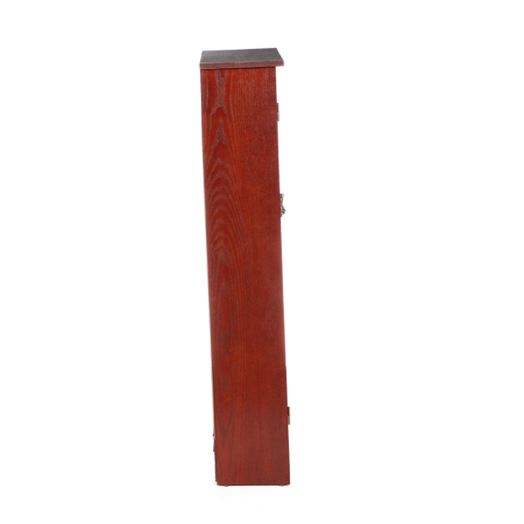 Window Pane Media Cabinet - Cherry - Transitional Design, Brown Glass and Wood - Ideal