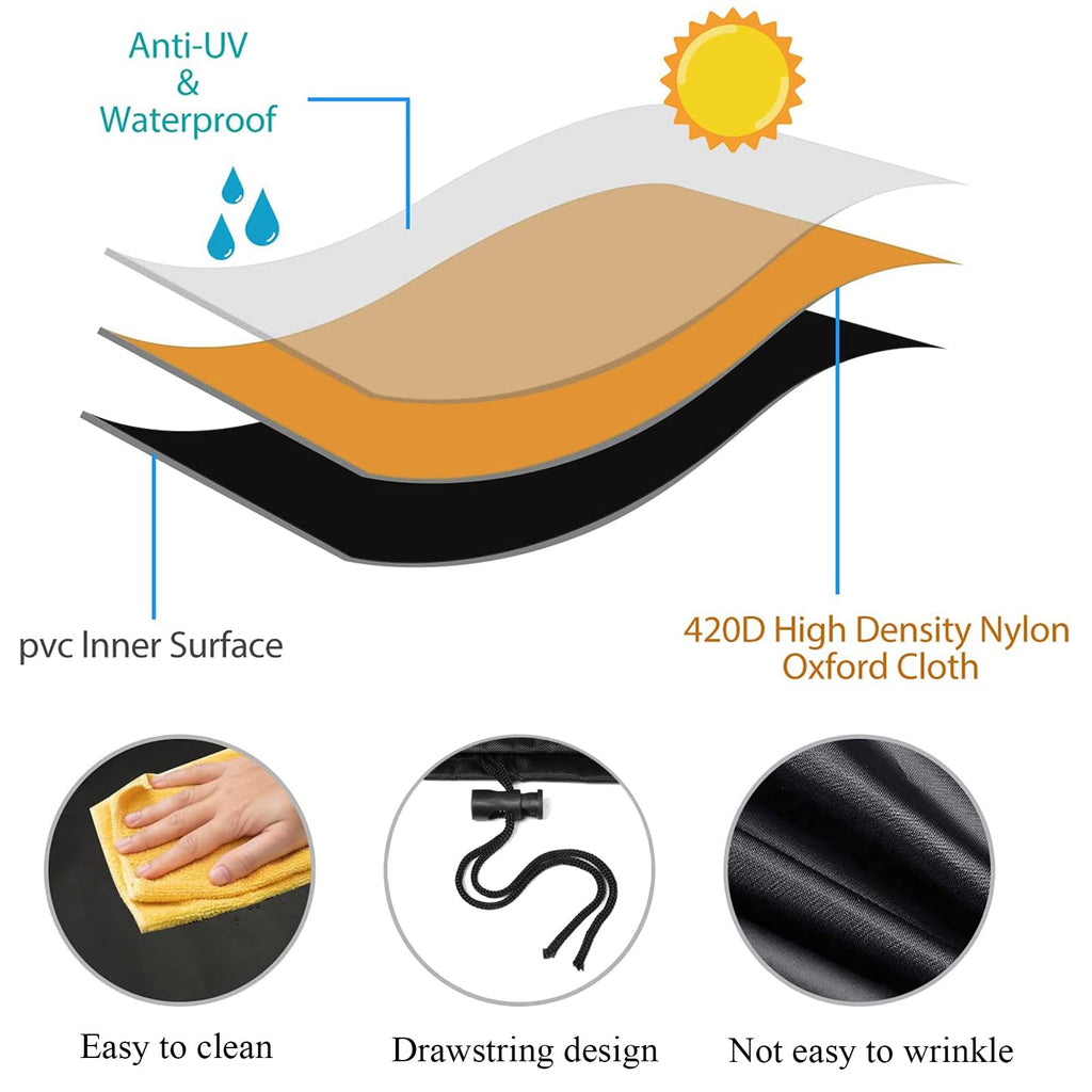 Garden Furniture Cover 57" L x 57" W x 28" H, Waterproof Patio Table Covers, Rectangular Patio Furniture Cover