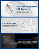 Heated Elongated Smart Bidet Toilet Seat with Feminine Wash and Air Dryer, Adjustable Water Temperature, Pressure and Nozzle Position, Soft-Close Lid