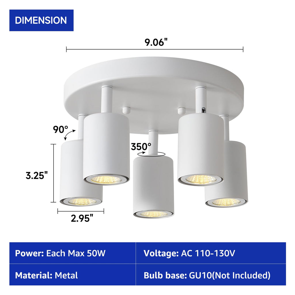 Kitchen Spot Light Fixture White Round Track Lighting Fixtures
