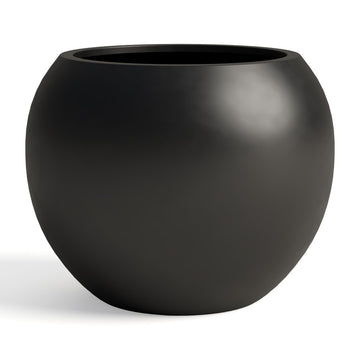 Fiberstone Globe Planter, Black, 12.6" D × 10" H