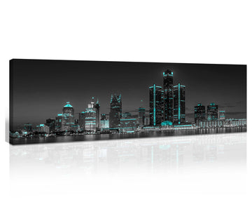 Michigan Skyline Wall Decor Detroit Wall Black and White Picture Modern Urban Poster City Painting HD Canvas Printing