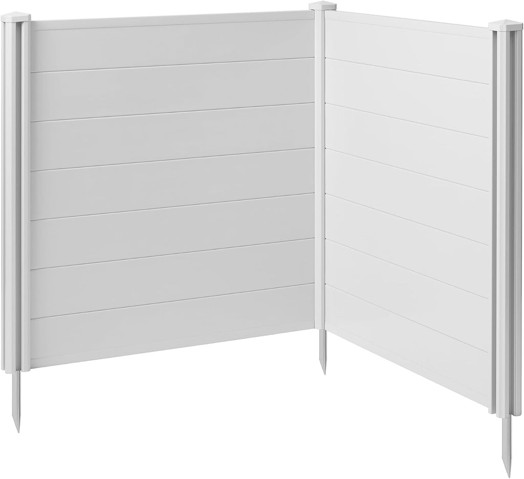 42" x 42" Privacy Screen - Outdoor Vinyl Fence Panel Enclosure for AC/Trash Bins/Pool Equipment - White