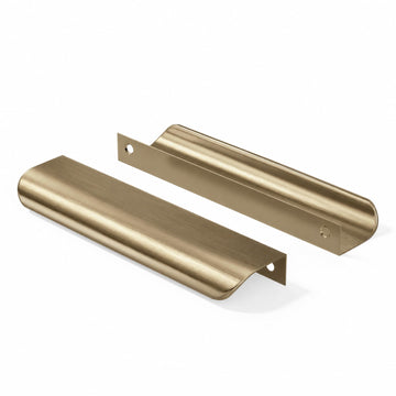 Champagne Bronze Cabinet Handles, Finger Pulls for Cabinet Edge Pulls 5 Inch 10 Pack | Tab Drawer Handles, Aluminum