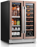 24 Inch Wine and Beverage Refrigerator - Panel Ready Fridge, 60 Can & 20 Bottle 