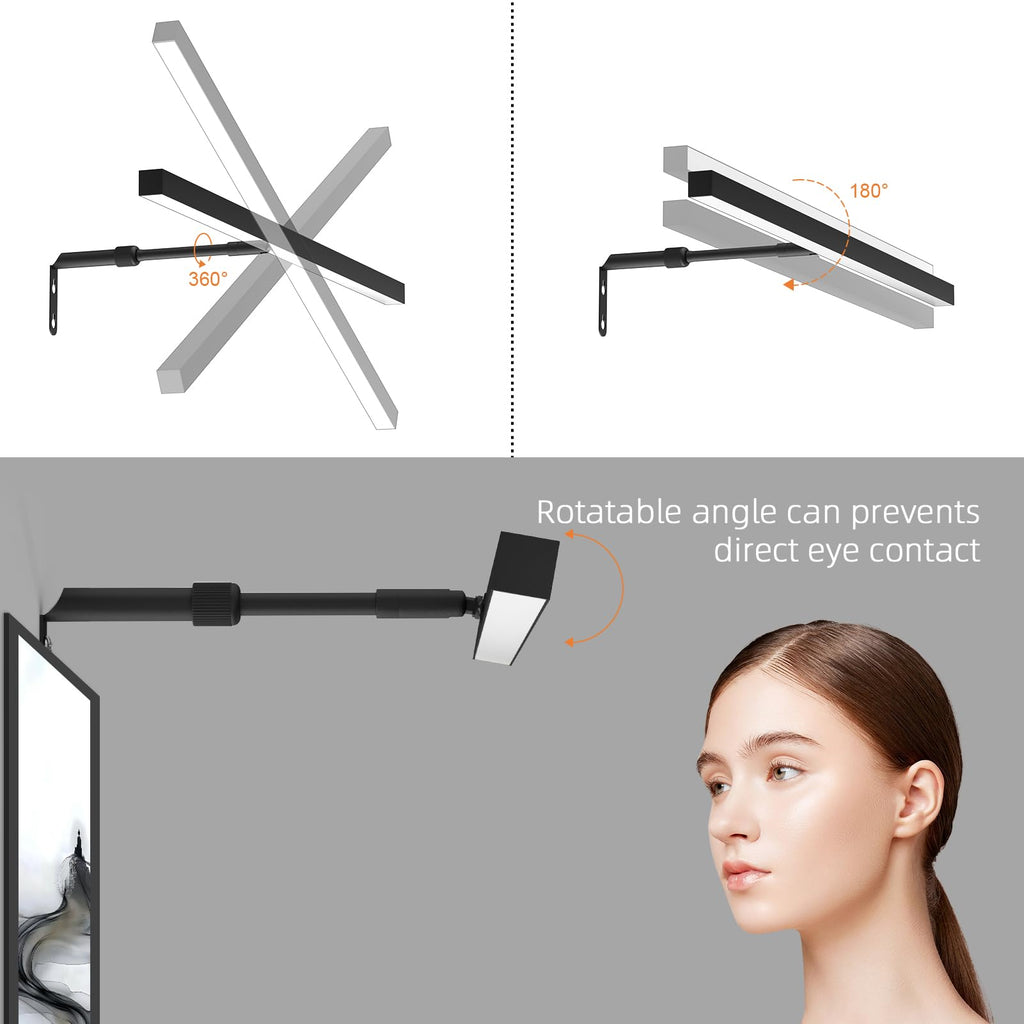 24" LED Picture Light Plug in, 9W Black Art Light