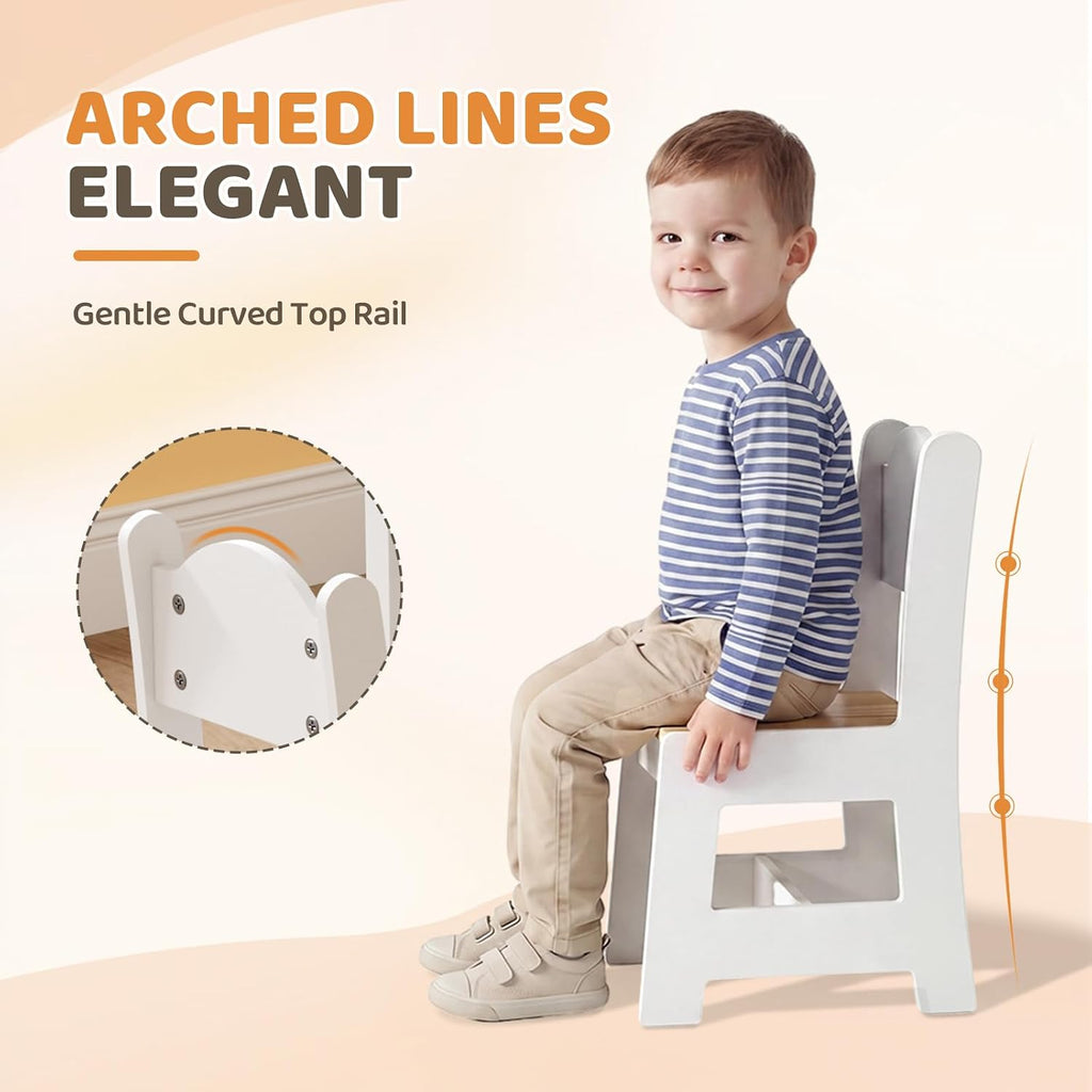 Kids Table and Chairs, Toddler Table and Chair Set for Ages 1-3, Wooden Activity Table with Chairs, Perfect for Arts