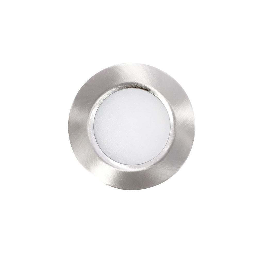 24V Josh LED Puck Light, Recessed or Surface Mounted (Brushed Nickel, 2700K)