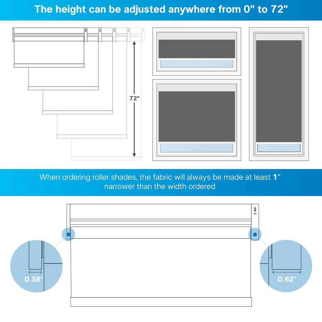 Motorized Blackout Shades, Thermal Polyester, Solar Powered, Customizable, Remote Control, Black