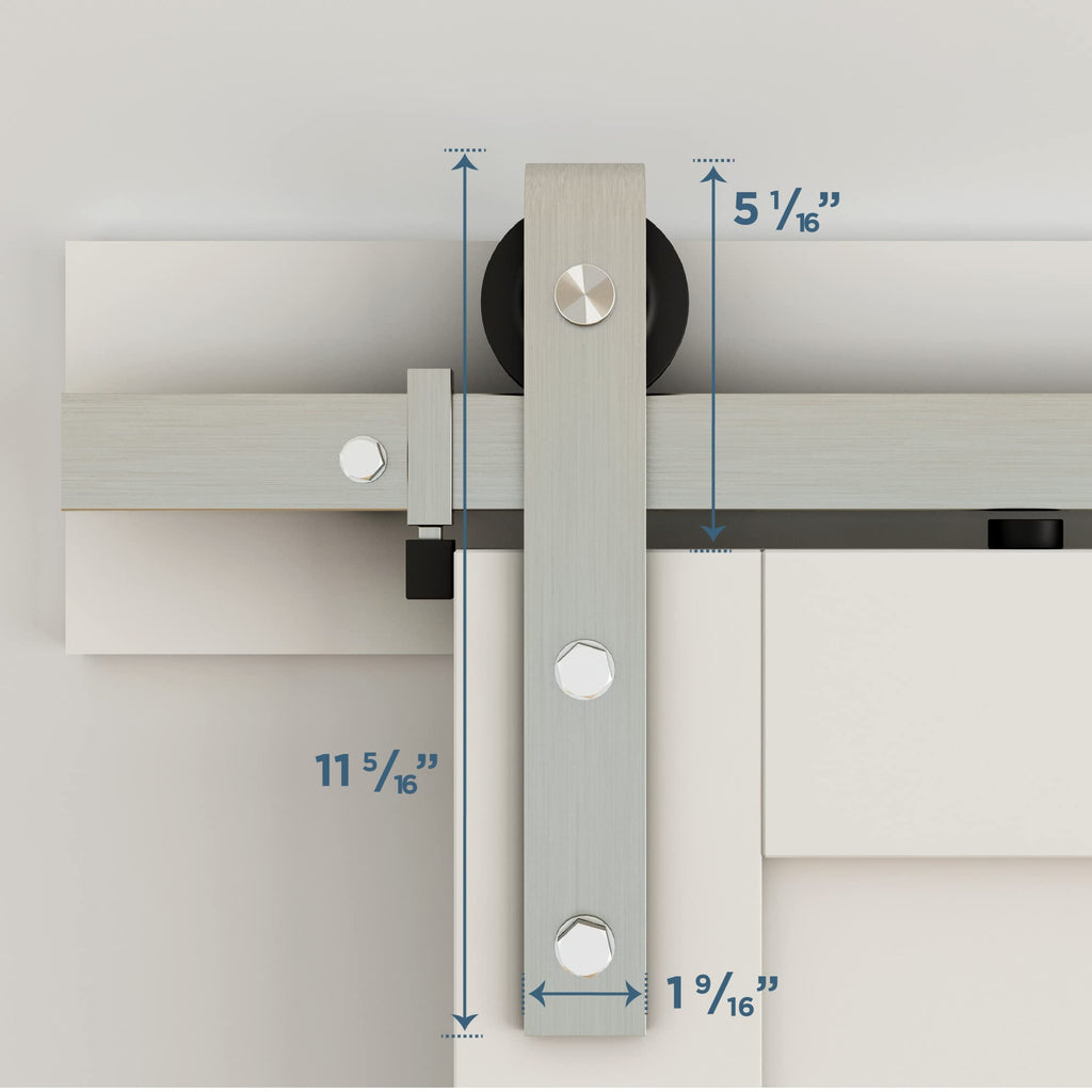 Classic Interior Barn Door Kit, 72", Satin Nickel