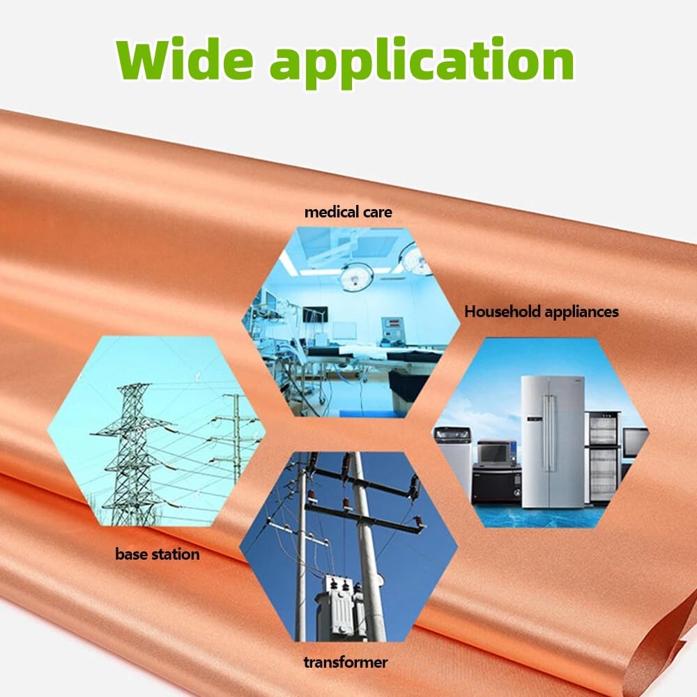 Pure Copper Fabric Blocking RFID/RF-Reduce EMF/EMI Protection Conductive Fabric- Prevent from Radiation/Singal/WiFi