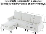 VECELO Convertible Sectional Sofa, Modern Linen Fabric L-Shaped Couch with Reversible Chaise for Living