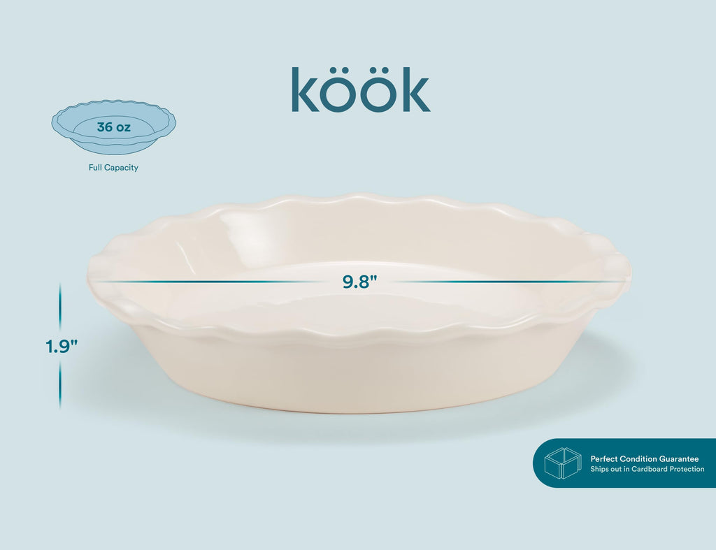 Pie Pan, Ceramic Reusable Round Pie Dish, Quiche Baking Dish, Deep, Wave Edge, For Cakes, Tart, Casseroles, Tarts