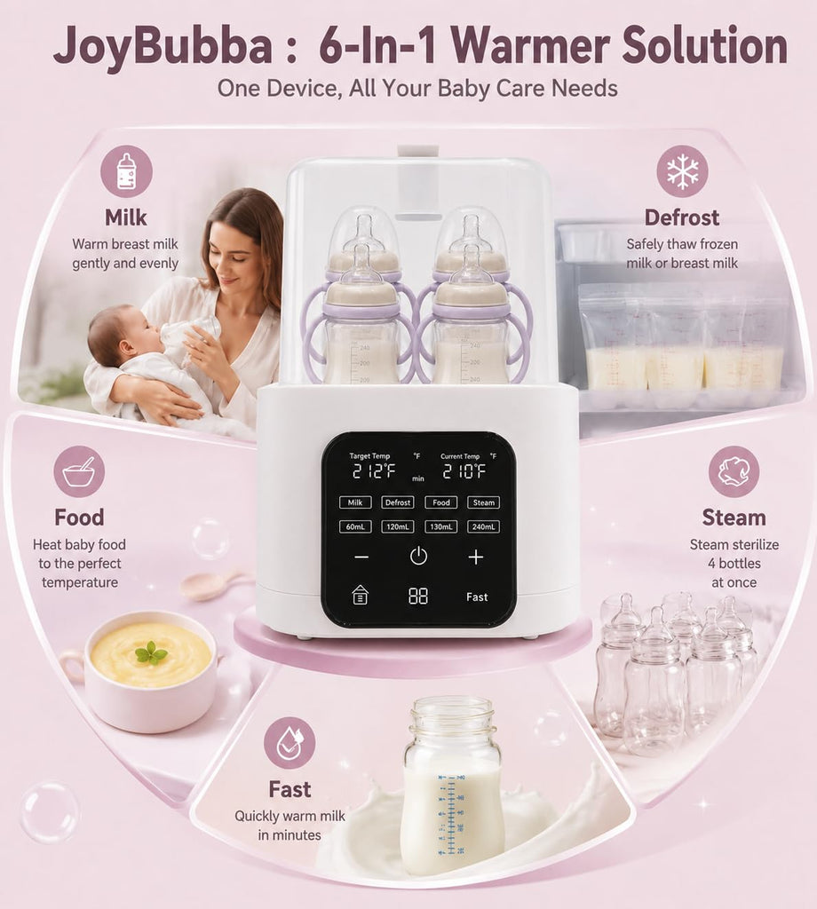 6-in-1 Baby Bottle Warmer & Drier, Digital Touch Screen Fast Milk Warmer, Defroster & Baby Food Heater, Dual Temp