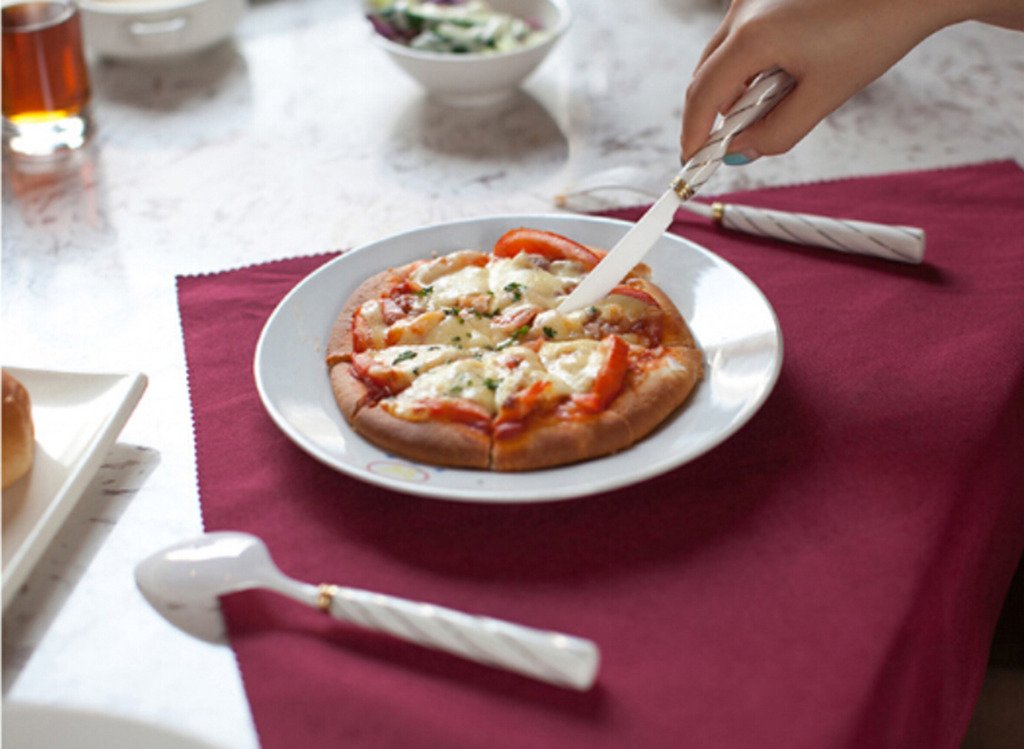 3-Piece Simplicity Flatware Set- Forks, Knives, Spoons, White Ceramic