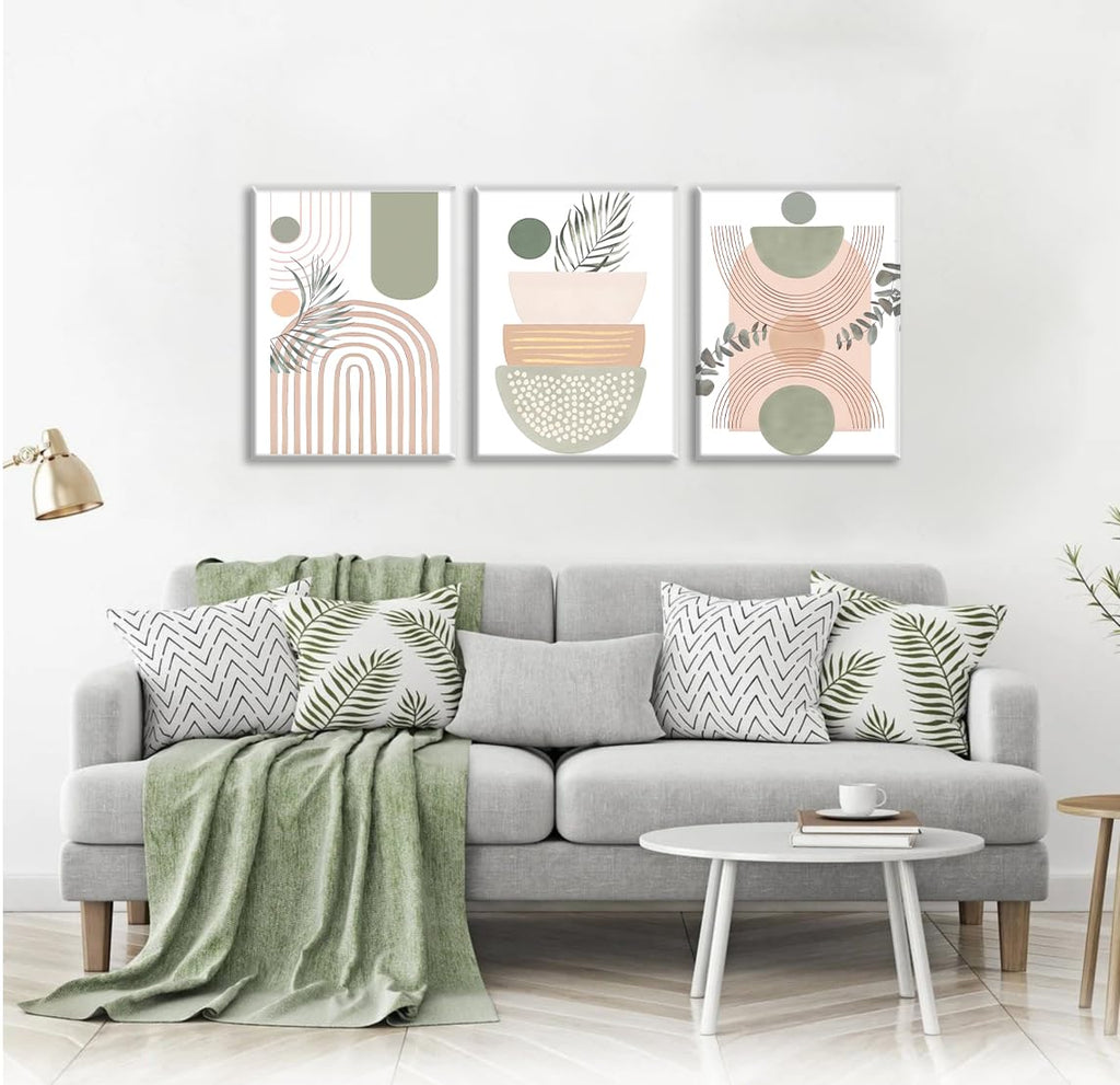 Boho Geometric Line Botanical Wall Art Abstract Geometric Decor 16x12Inch