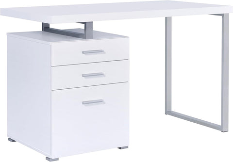Coaster Home Furnishings Brennan Modern Contemporary Home Office 3-Drawer Writing Desk with Drawers Computer Desk