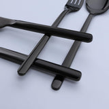 Black Silverware Set, 30-Piece Flatware Set for 6, 18/10 Stainless steel Cutlery Set