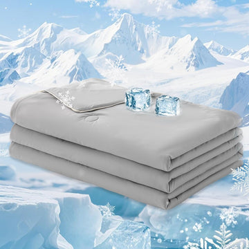 Grey King Cooling Comforter 90x104, Cool Quilt for Hot Sleepers
