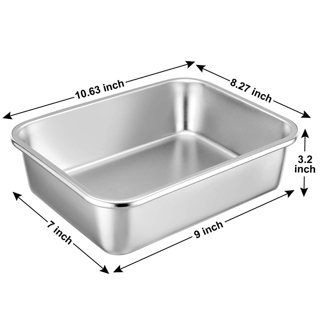 Stainless Steel Lasagna Pan, Rectangular Baking Pan 10.7" Lx3.2 H