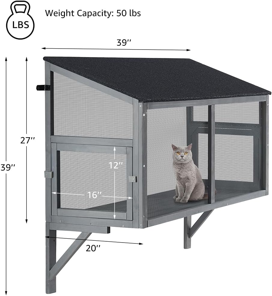 Bug Proof Window Catio, Expandable Outdoor Cat Enclosure