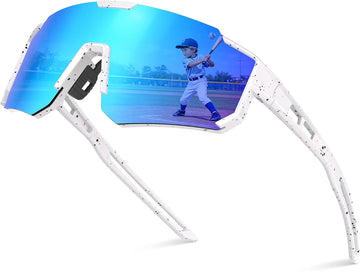 Kids Polarized Sunglasses for Boys & Girls, Youth Baseball Softball Cycling Sports Sunglasses UV Protection