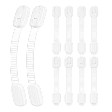 10 Pack Baby Proofing Cabinet Locks, Adjustable Child Safety Cabinet Straps