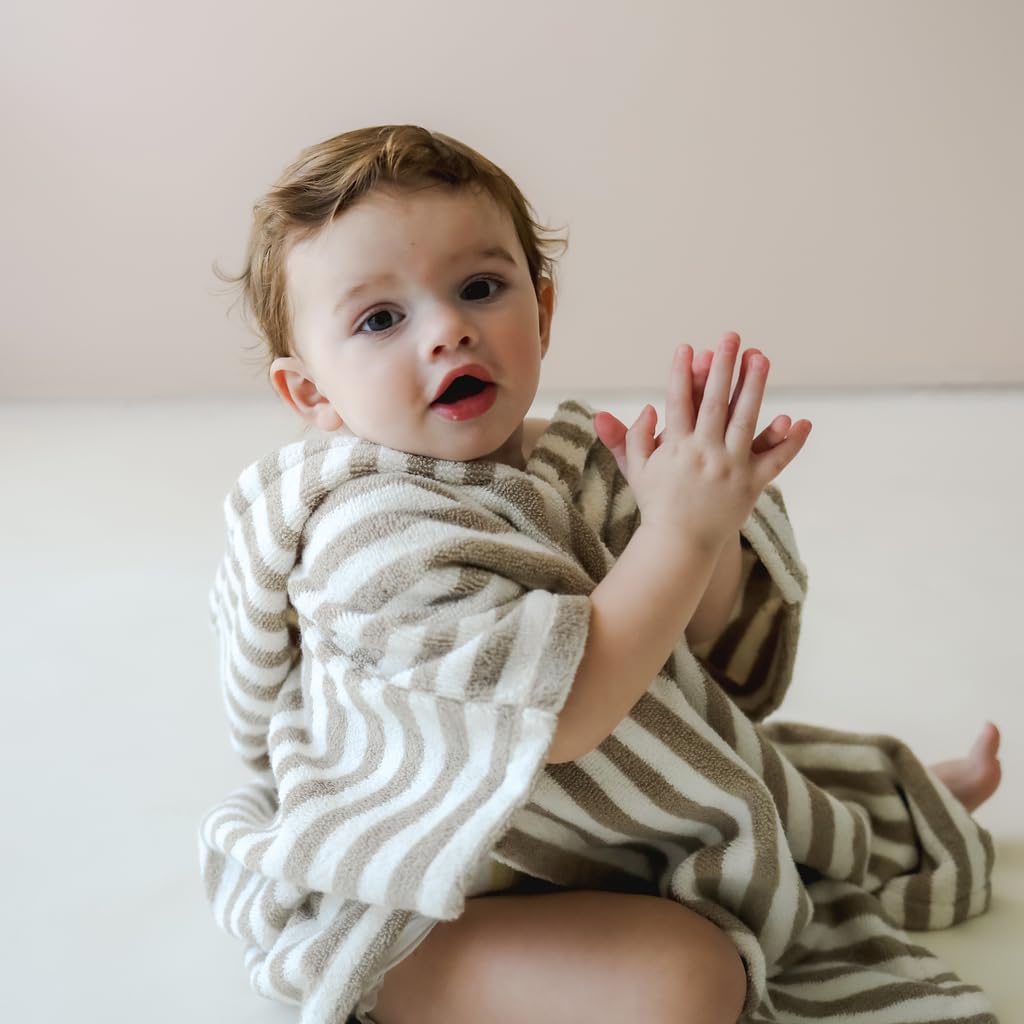 Organic Toddler Poncho Towel with Hood - Birch