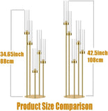 35in 6 Set Gold Candelabra Candle Centerpieces for Tables Candlesticks Holder Wedding Centerpieces Table Decorations