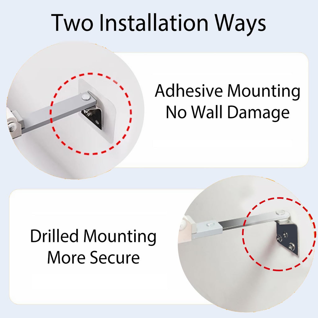 No-Drill TV Anchors, Baby and Pet Proofing, Adjustable Stainless Steel Anti-Tip Rods, Prevents Tipping for LCD/Flat