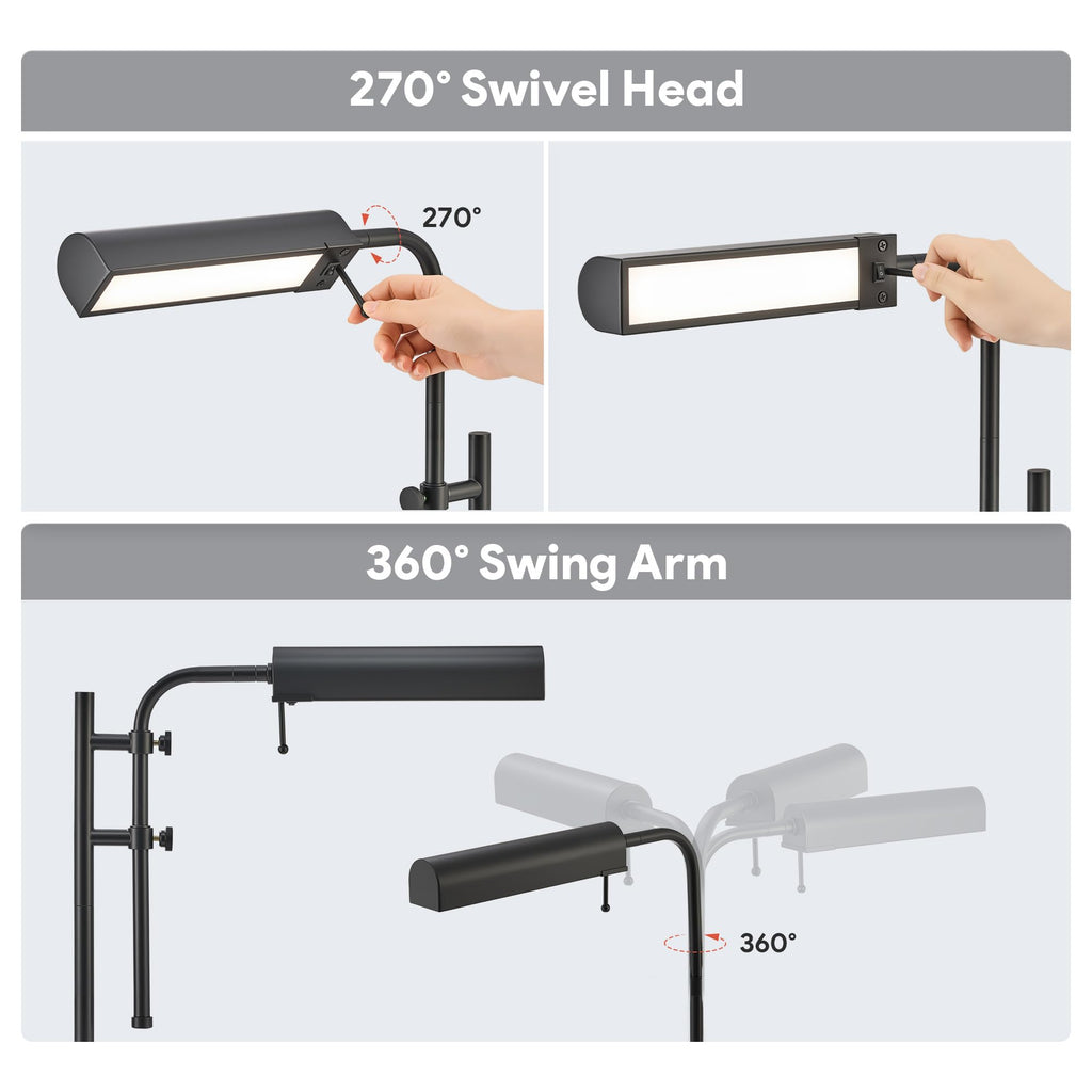 Industrial Table Lamp, Adjustable LED Desk Lamp
