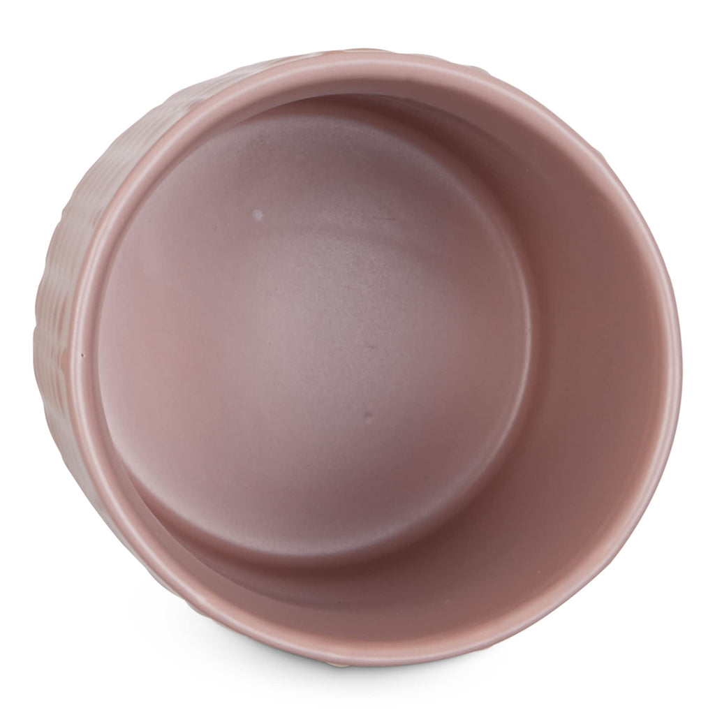 Kitchen Accessories Collection, Textured Matte Ceramic Canister Set, Pale Mauve, Vine, 3 Piece