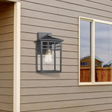 Outdoor Light Fixtures Wall Mount, Modern Farmhouse Exterior Wall Sconces with Seeded Glass for Porch