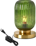 Glass Table Lamps Mid Century Modern Globe Table lamp Gold Desk lamp nightstand lamp with Green Pump