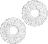 Medallion for Ceiling Light, 15-1/2-Inch Victorian Molded Plastic Ceiling Medallion in Traditional W