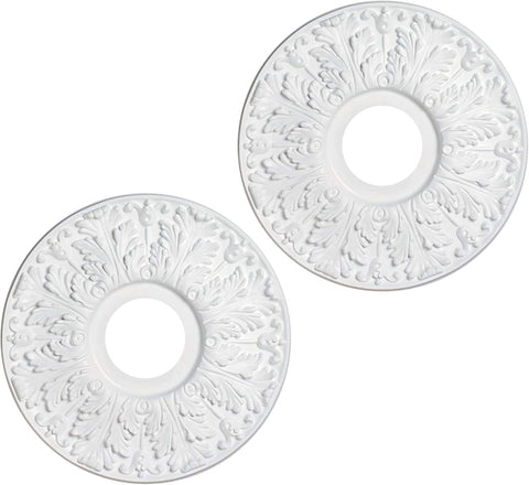 Medallion for Ceiling Light, 15-1/2-Inch Victorian Molded Plastic Ceiling Medallion in Traditional W