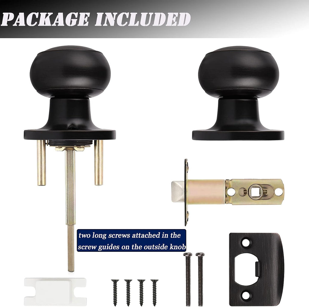 Oil Rubbed Bronze Door Knobs Interior, 10 Pack