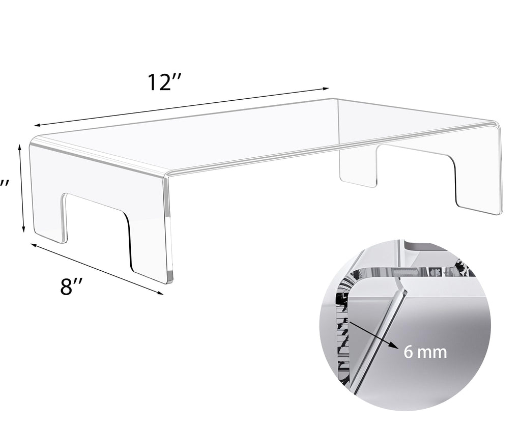 6mm Thickness Clear Acrylic Display Riser with Tray Handles