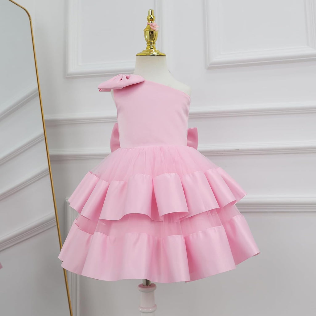 Flower Dress Sleeveless One Shoulder Birthday Party Formal Prom Gown