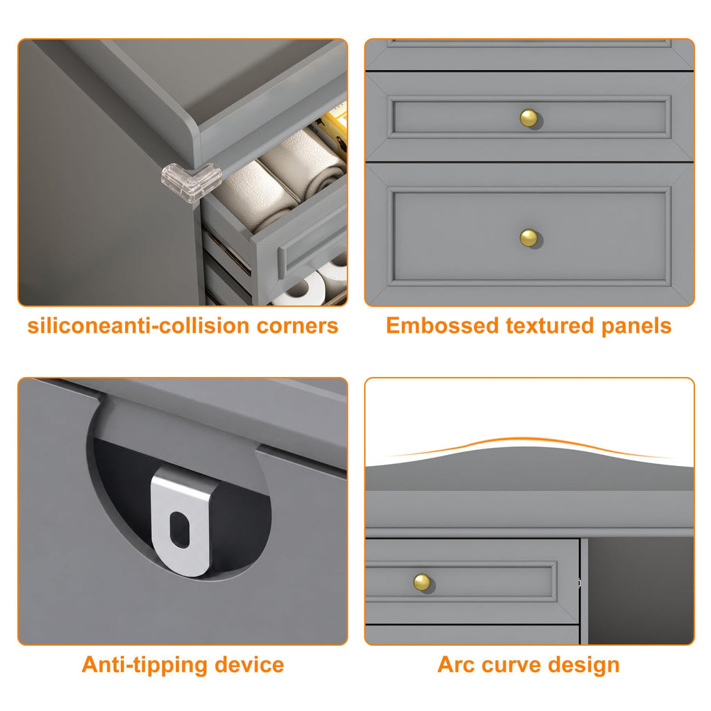 Grey Changing Table Dresser