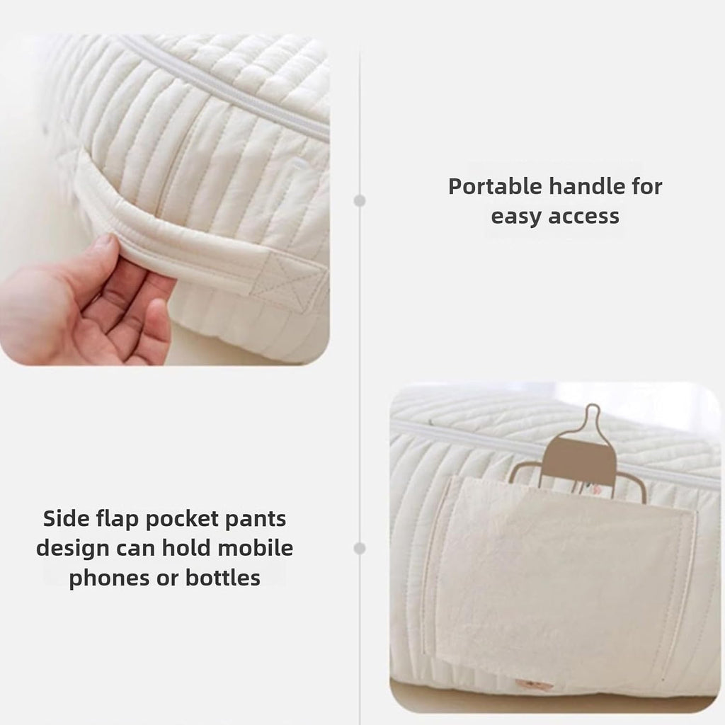 Large Nest Pillow with Cotton Cover, Skin Friendly Lounger Pillow Multifunctional Soft Floor Lounger Pillow Baby