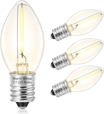 E12 C7 LED Night Light Bulbs, 7W Warm White Candelabra